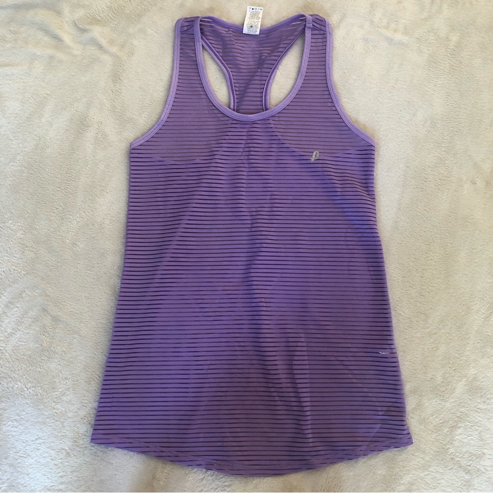 Penn purple and mesh striped racer back tennis performance tank top